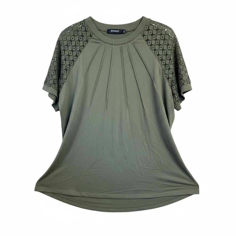 Automet Womans Pleated Knit green Sz XXL NWT